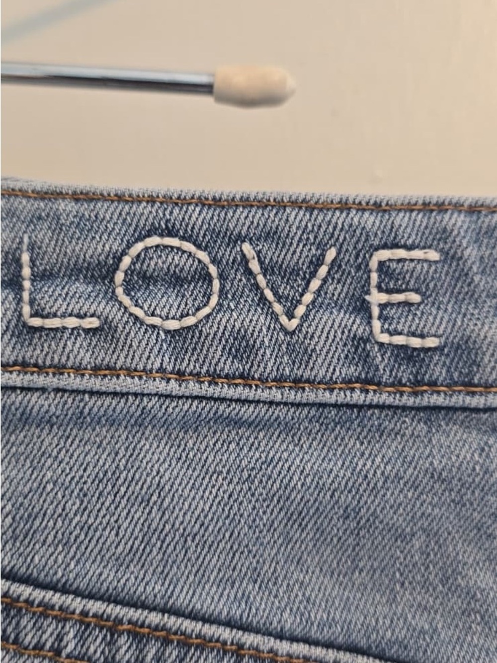 Sundry Light Blue Denim Skirt with Contrast Stitching - Picture 9 of 14